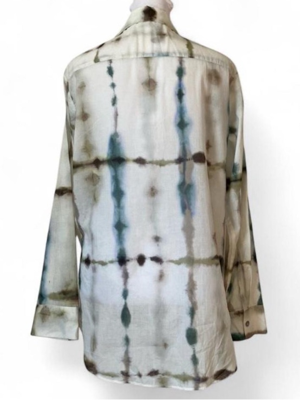 Massimo Dutti Tie Dye Cotton Button up Blouse size 2 - Picture 3 of 8